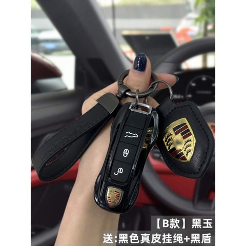 Porsche Cayenne Macan 718 Key Case - Panamera 911 Taycan Car Keychain, Men's Insert Type
