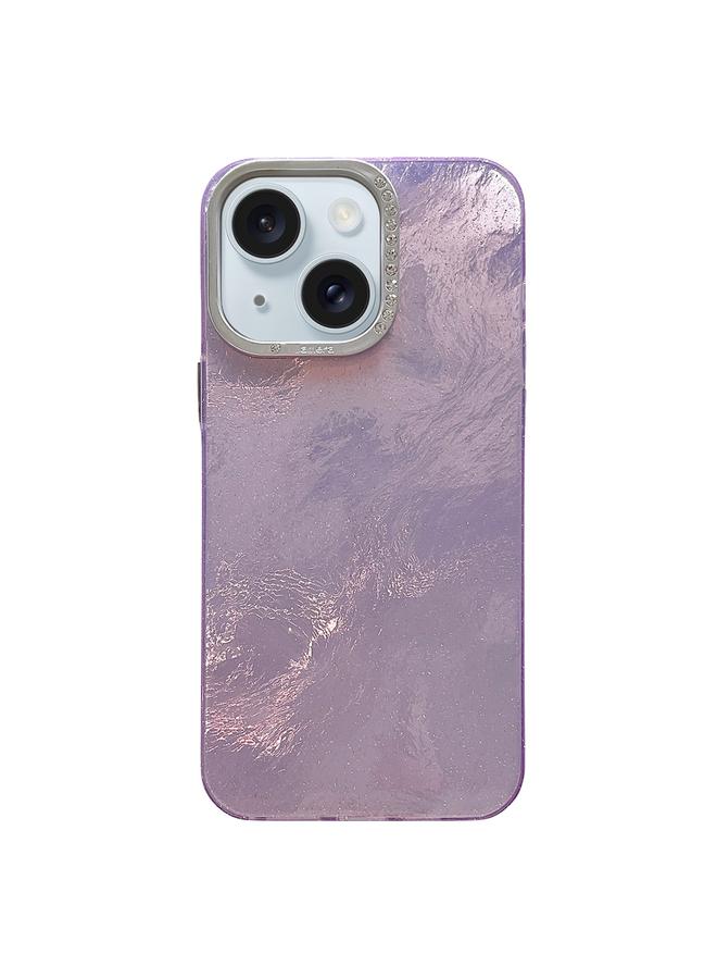 S-TOP Case For iPhone 14 Plus Tinfoil Texture Diamond Lens Frame IMD Acrylic Phone Case - Image 1