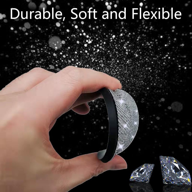 NBTEPEM 2pcs Bling Car Cup Holder Coasters & 2pcs Push Start Button, 2.75 inch Anti-Slip Shockproof Universal Vehicle Coasters Insert, Bling Car Interior Accessories for Women Suits for Most Cars (White) - Image 4