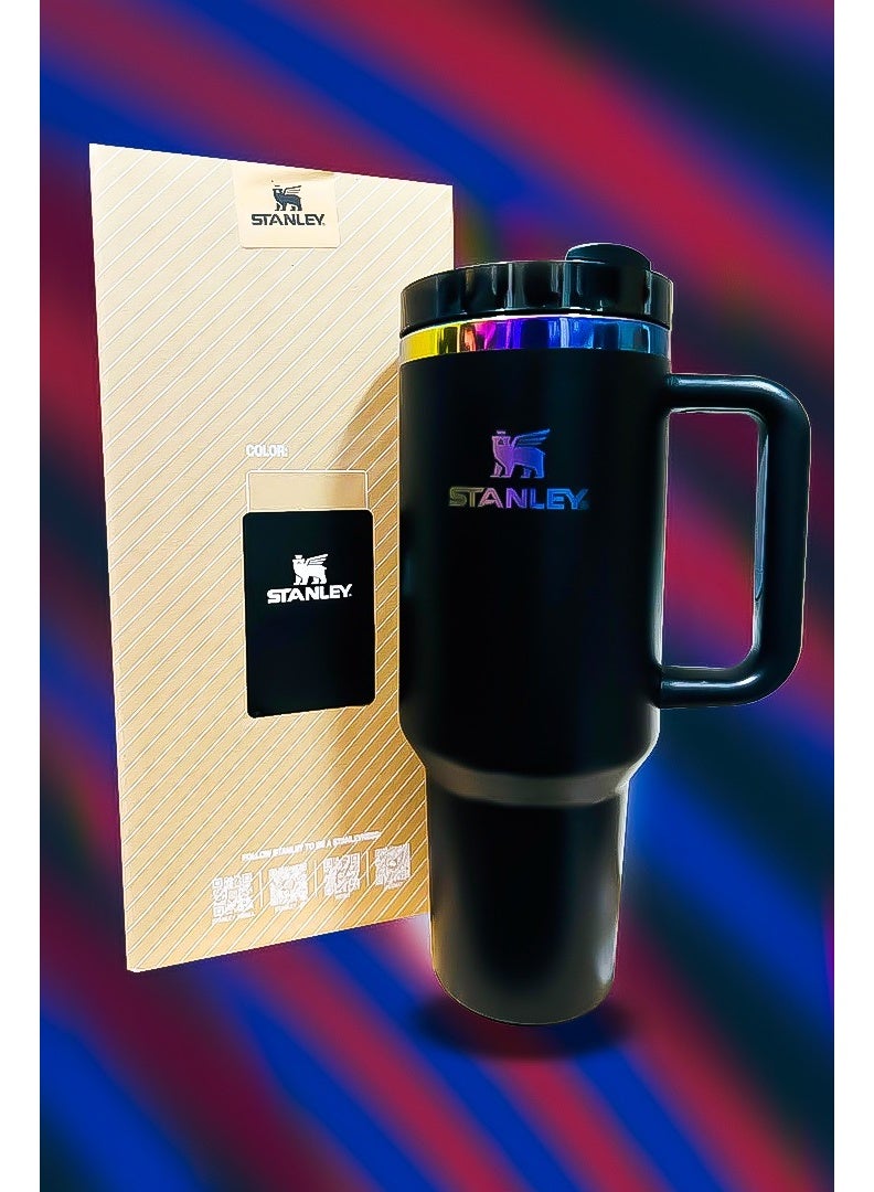 ستانلي Stanley 40oz Tumbler Stainless Steel Insulated Travel Mug with Reusable Straw BPA Free Eco Friendly and Dishwasher Safe Built with Leakproof FlowState Lid Double Wall Insulation Keeps Drinks Hot for 16 Hours and Cold for 24 Hours Slim Base Compatible with Most Car Cup Holders Ergonomic Handle for Convenient Use at Home Work or On the Go  - Image 5