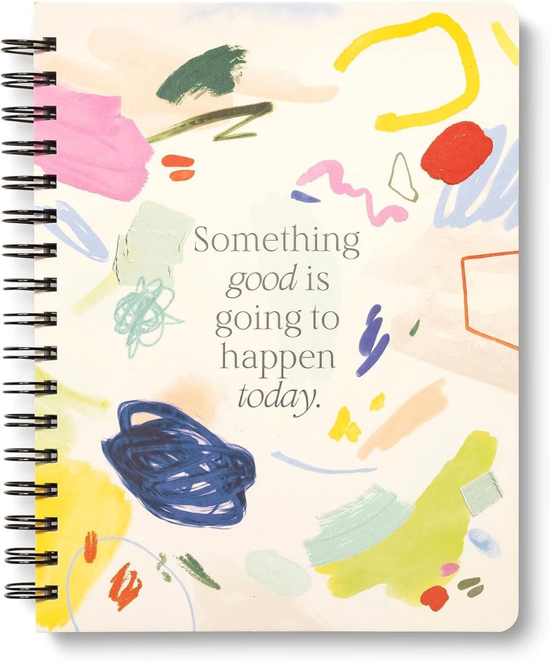 Compendium Spiral Notebook - Something Good Is Going to Happen Today. — A Designer Spiral Notebook with 192 Lined Pages, College Ruled, 7.0”W x 9.25”H - Image 1