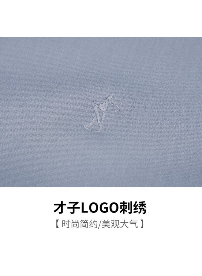 Tries Men's Fleece-lined Shirt 3a Antibacterial Autumn Winter Solid Color Logo Warm Long Sleeve Business Casual Shirt For Men - Image 2