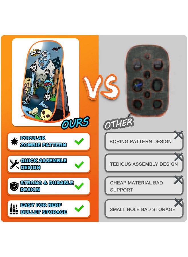 Quanquer لعبة مسدس فوم هدف تدريب للرماية لألعاب نيرف هدف رماية زومبي لعبة مع شبكة مثالية لألعاب الرماية هدية للأطفال الأولاد والبنات نشاط داخلي وخارجي - Image 3