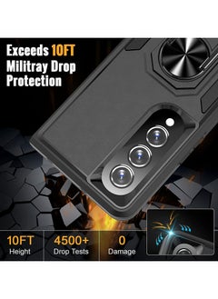 Rock Pow Z Fold 4 Case,Galaxy Z Fold 4 Case with[360˚Rotatable Ring Kickstand][2 x 9H Camera Lens Protector],Anti-Scratch Shockproof Protective Phone Case for Samsung Fold 4 5G(Black)  - Image 2