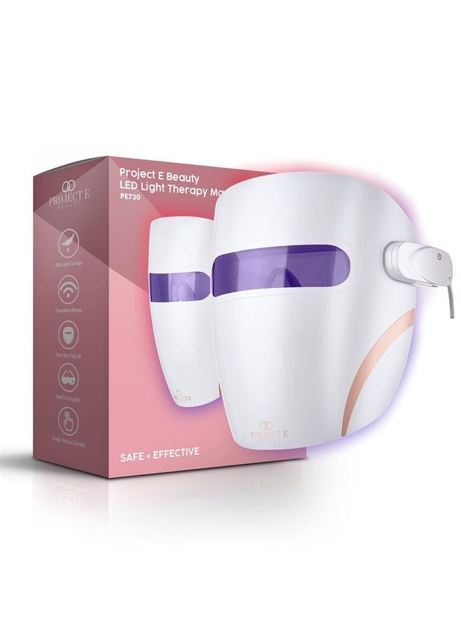 Project E Beauty LED Light Therapy Mask FDA-Cleared | Infrared, Red & Blue Light Therapy | Collagen Boost | Anti-Wrinkle & Anti-Acne | Wireless Face Mask | Advanced Skincare | All Skin Types - Image 1