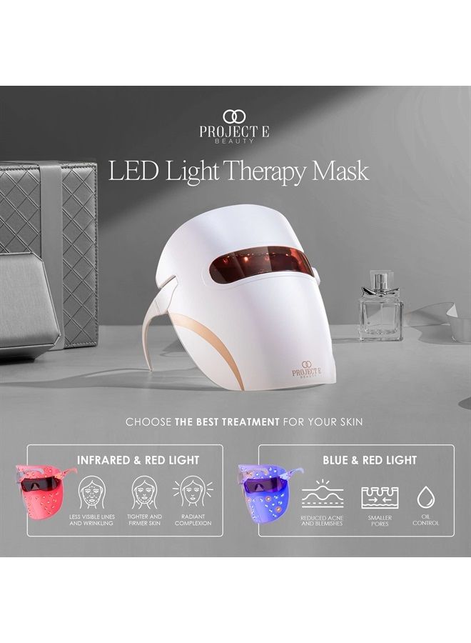 Project E Beauty LED Light Therapy Mask FDA-Cleared | Infrared, Red & Blue Light Therapy | Collagen Boost | Anti-Wrinkle & Anti-Acne | Wireless Face Mask | Advanced Skincare | All Skin Types - Image 2
