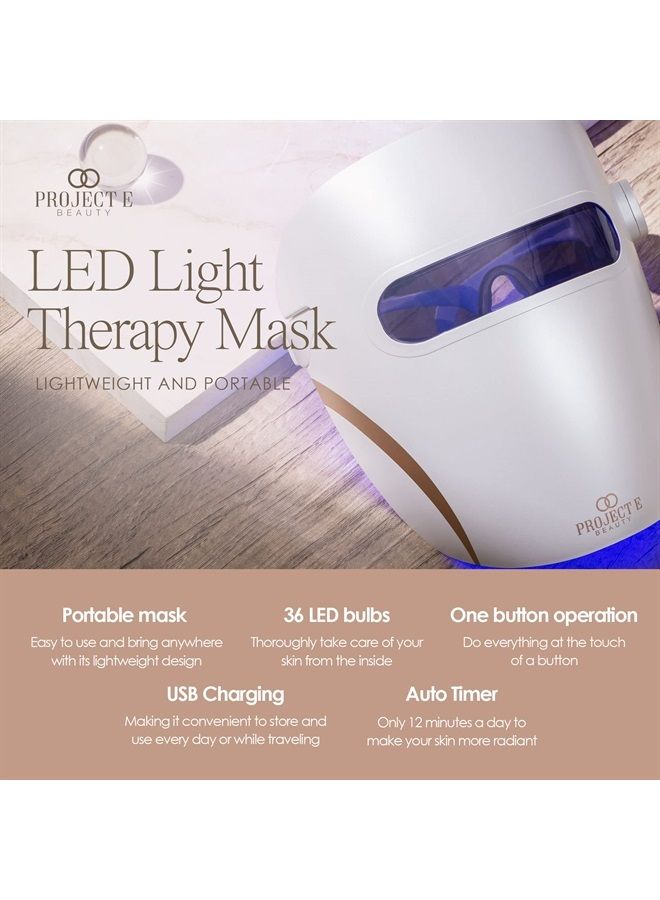 Project E Beauty LED Light Therapy Mask FDA-Cleared | Infrared, Red & Blue Light Therapy | Collagen Boost | Anti-Wrinkle & Anti-Acne | Wireless Face Mask | Advanced Skincare | All Skin Types - Image 4