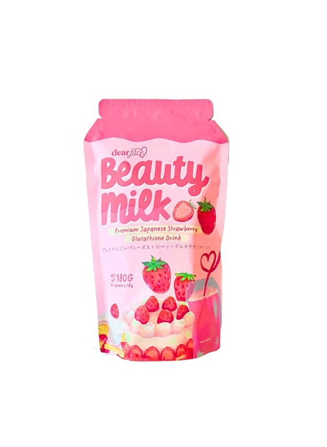 dear face ‏‏Beauty Milk Premium Japanese Strawberry Glutathione drink 180g - Image 3