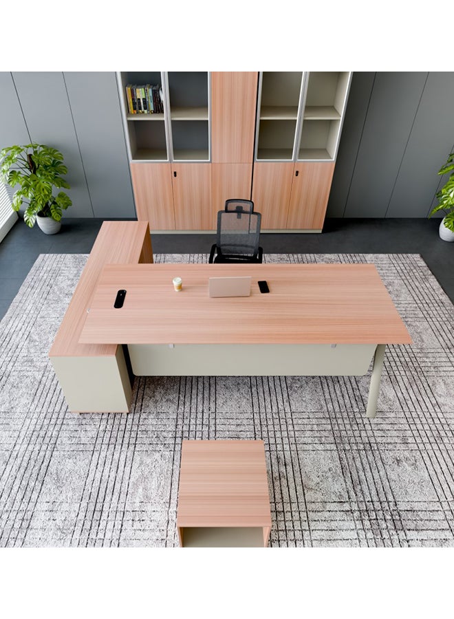 NEO FRONT FURNITURE L-Shaped Manager & CEO Office Table with Drawer – 1800×1600×750mm Executive Desk with MDF Top & Metal Legs (XS-Y-B18)  - Image 4