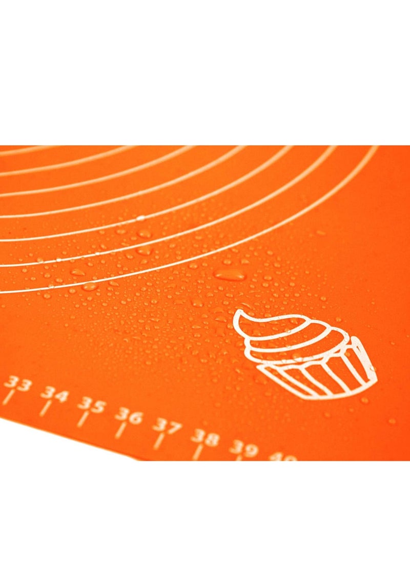 Bukela Silicone Baking Mat for Rolling Pastry Dough with Measurements, 19.7" x 15.7" BPA Free Non stick and Non Slip Orange Table Sheet Baking Supplies for Bake Pizza Cake  - Image 4