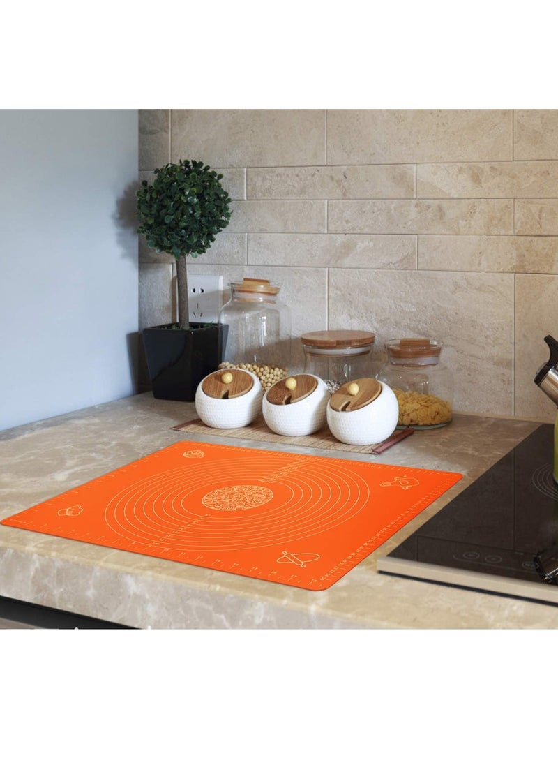 Bukela Silicone Baking Mat for Rolling Pastry Dough with Measurements, 19.7" x 15.7" BPA Free Non stick and Non Slip Orange Table Sheet Baking Supplies for Bake Pizza Cake  - Image 5