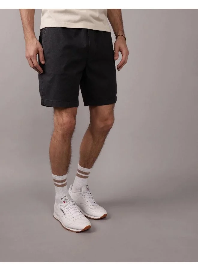 American Eagle AE Flex 8" Lived-In Linen-Blend Trekker Short
