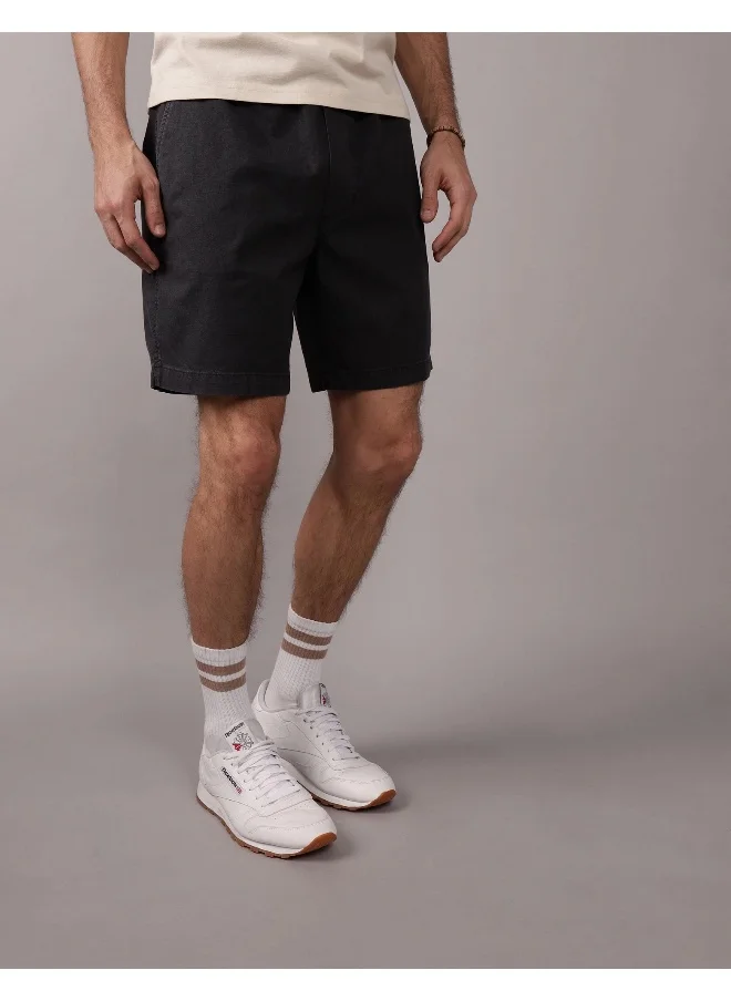 American Eagle AE Flex 8" Lived-In Linen-Blend Trekker Short