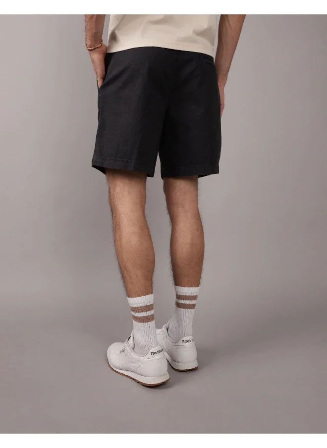 American Eagle AE Flex 8" Lived-In Linen-Blend Trekker Short