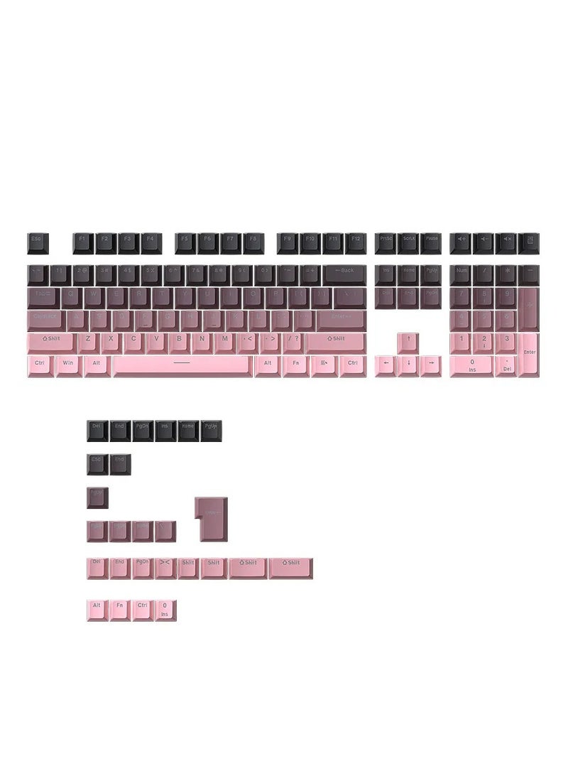 Blackberry pink gradient dye sublimation PBT keycaps 136 keys two-color injection double process side printing glossy custom keycaps set for mechanical gaming keyboard  - Image 1