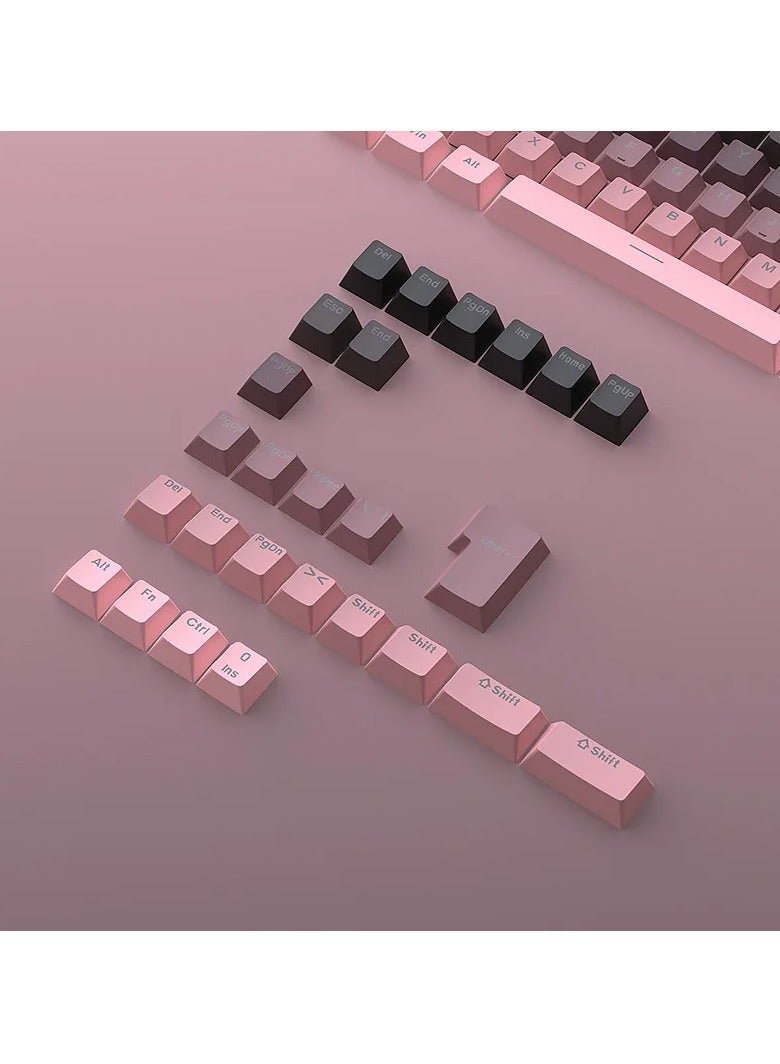 Blackberry pink gradient dye sublimation PBT keycaps 136 keys two-color injection double process side printing glossy custom keycaps set for mechanical gaming keyboard  - Image 3