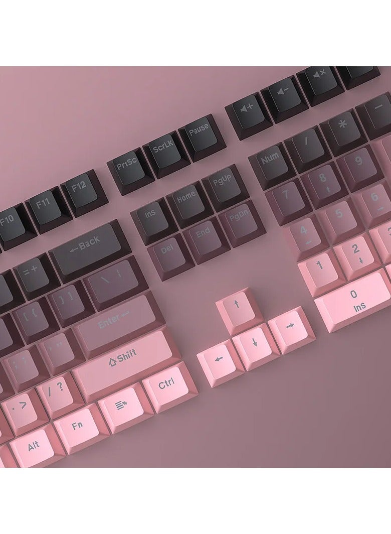 Blackberry pink gradient dye sublimation PBT keycaps 136 keys two-color injection double process side printing glossy custom keycaps set for mechanical gaming keyboard  - Image 5