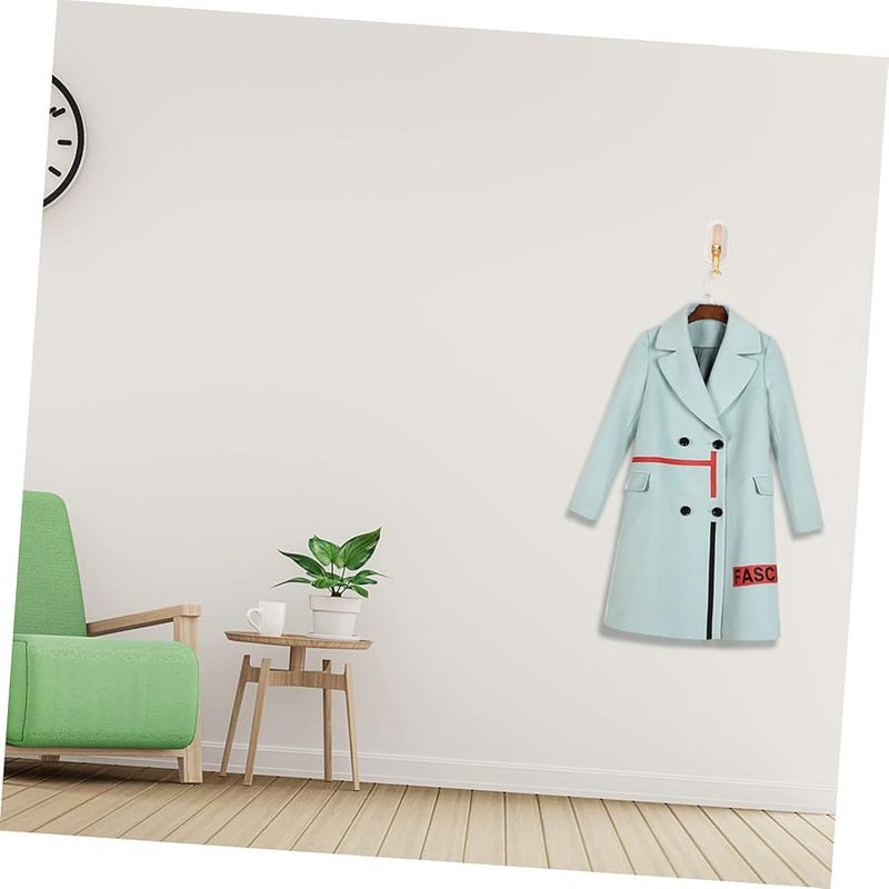 Jojofuny 8pcs White Wall Adhesive Hooks Sticky for Hanging Towels Clothes Coats Bathroom Minimalist Design - Image 5