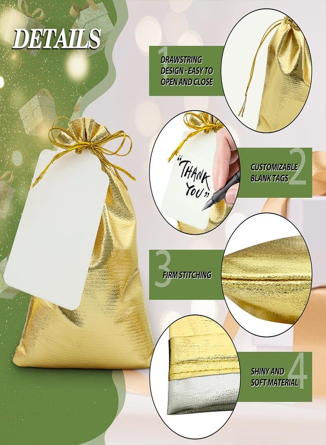 DOYIDE 100Pcs Jewelry Bags Drawstring Pouch, 3x4in Mini Drawstring Gift Bags for Candy Treat Jewelry, Shiny Gold Wedding Party Favor Bags, Sachet Bags Empty for Birthday Baby Shower Christmas Holiday - Image 3
