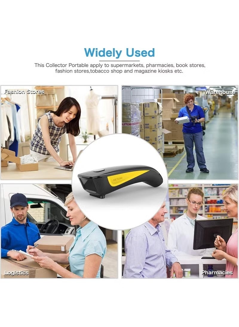 نيتم ماسح باركود صغير محمول لاسلكي 1D 2D متوافق مع Bluetooth وUSB قارئ رمز QR للجهاز اللوحي iPhone iPad Android iOS PC POS للاستخدام اليومي والمخزون والمبيعات - Image 2