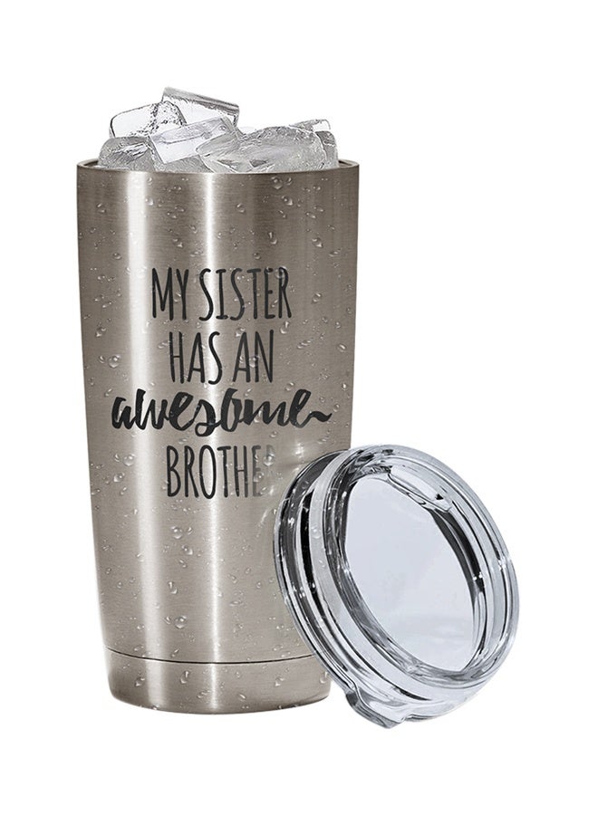 LIT My Brother Has An Awesome Sister Printed Tumbler With Lid - Image 2