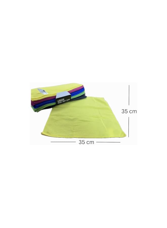 PROMASS Microfiber Towel Premium Quality, Cleaning Cloth 10 Pieces Pack, Size 35cm x 35cm, Kitchen cloth, 5 colors - Image 3