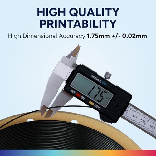 OVERTURE Easy PLA 1.75mm 3D Printer Filament, 1kg PLA Cardboard Spool (2.2lbs), Dimensional Accuracy +/- 0.02mm, Fit Most FDM Printer (Easy Black) - Image 4