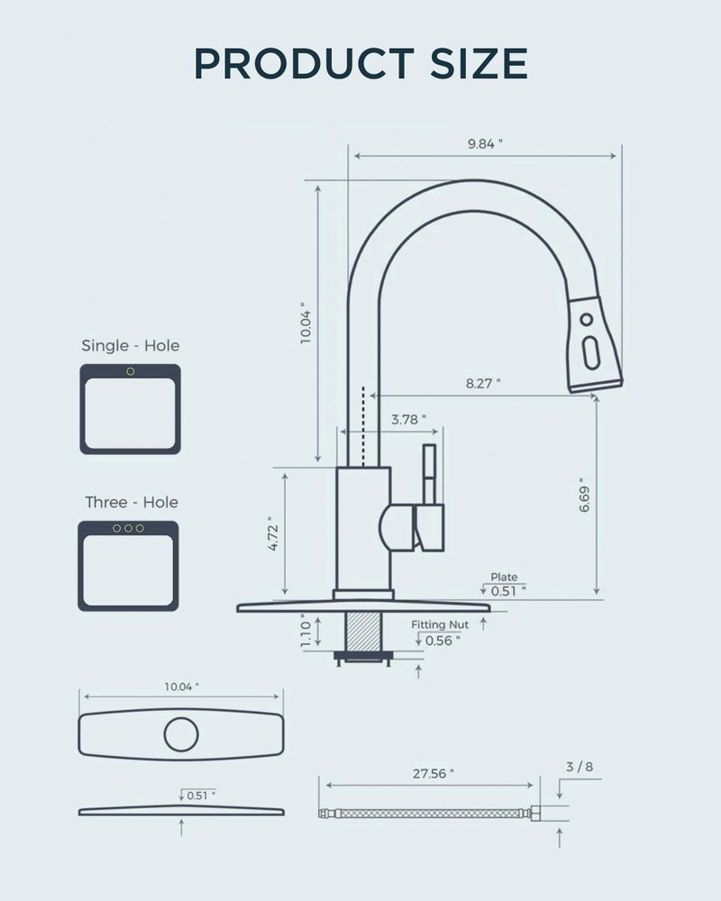 FORIOUS Black Kitchen Faucet with Pull Down Sprayer, Bar High Arc Single Handle Traditional 3 Modes Stainless Steel Faucet for Kitchen Sink Farmhouse RV Laundry Camper - Image 4
