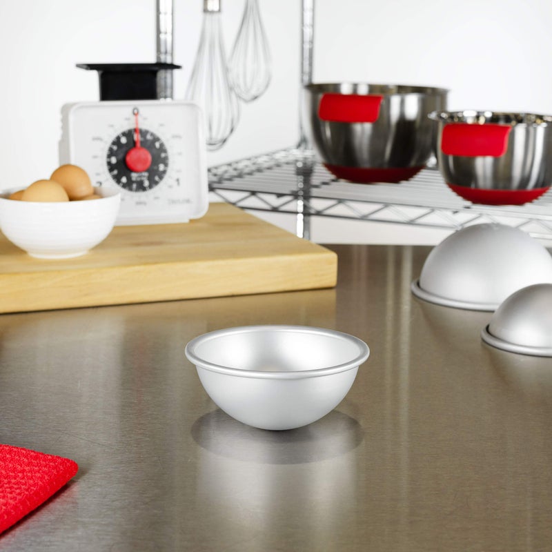 Fat Daddio's 4 Inch x 2 Inch Deep Aluminum Hemisphere Pan - Image 3