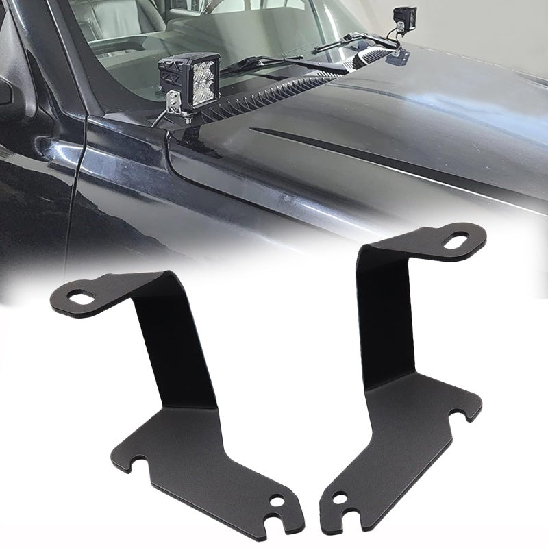 DarSeity Low Profile Mount Hood Hinges Ditch Light Brackets for Chevrolet Silverado 1500 2500 Suburban Tahoe for GMC Yukon Sierra 19992006