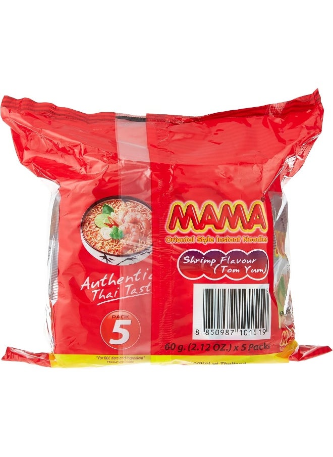 Mama Mama Shrimp Flavour Tom Yum Instant Noodles 60 g 5 Packs  - Image 2