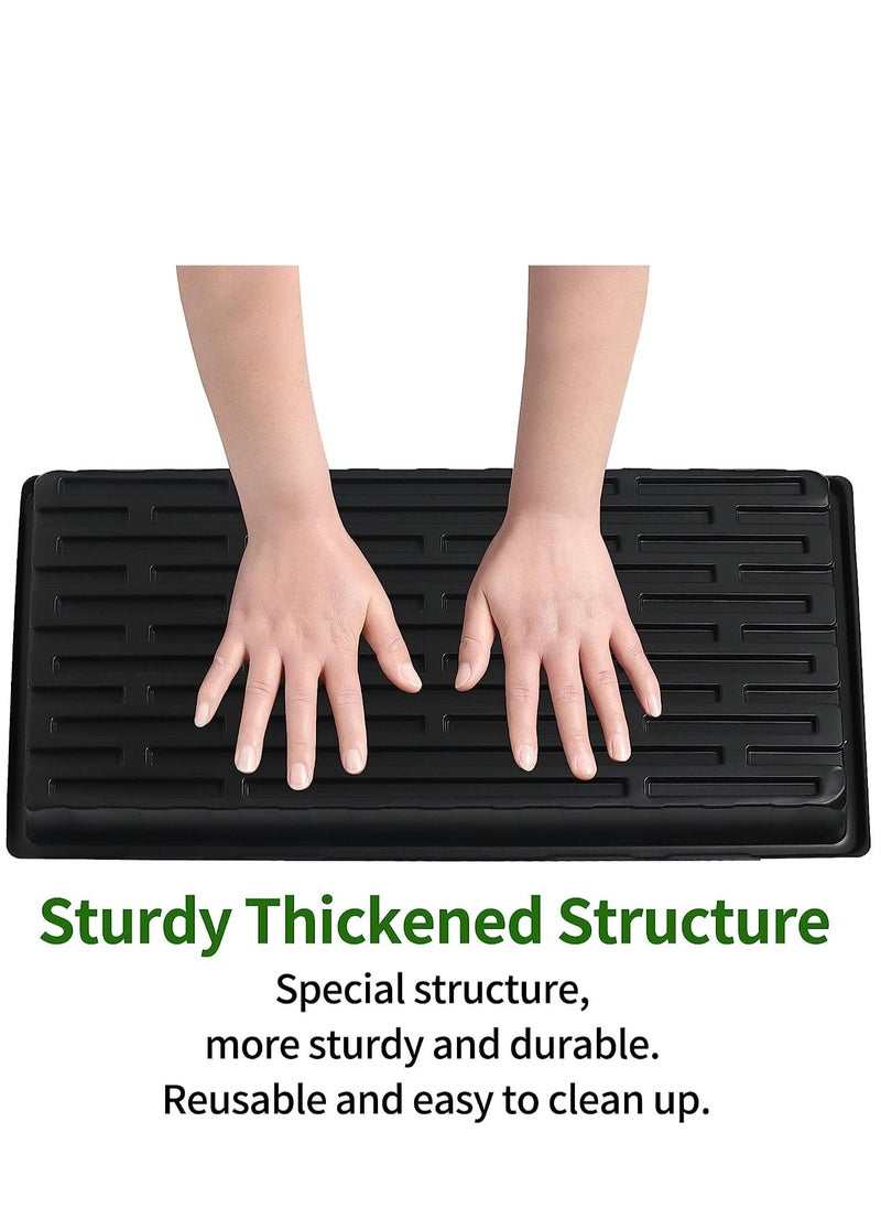 SYOSI 10 Pcs 20×10 Inch Plants Growing Trays - Black Seedlings Plugs Tray No Drain Holes Hydroponic Plastic Container Seed Starter without holes for Microgreens Flowers Sprouts Wheatgrass  - Image 3