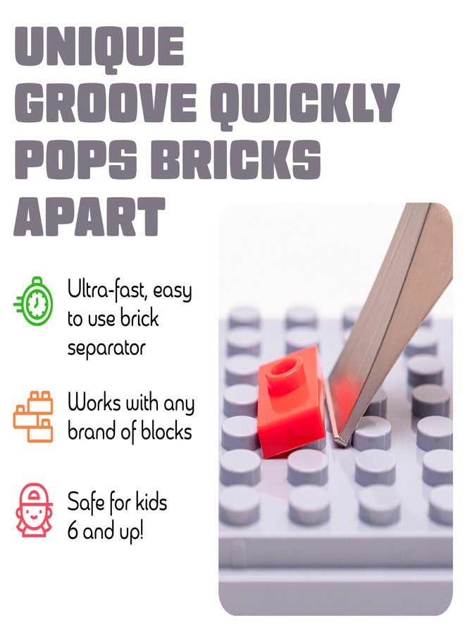 Brick Popper أداة فصل الطوب - أسرع أداة فصل في العالم - أداة فعالة للأطفال والكبار - مثالية للأعمار من 6 سنوات فما فوق - أداة أساسية (أحمر) - Image 3