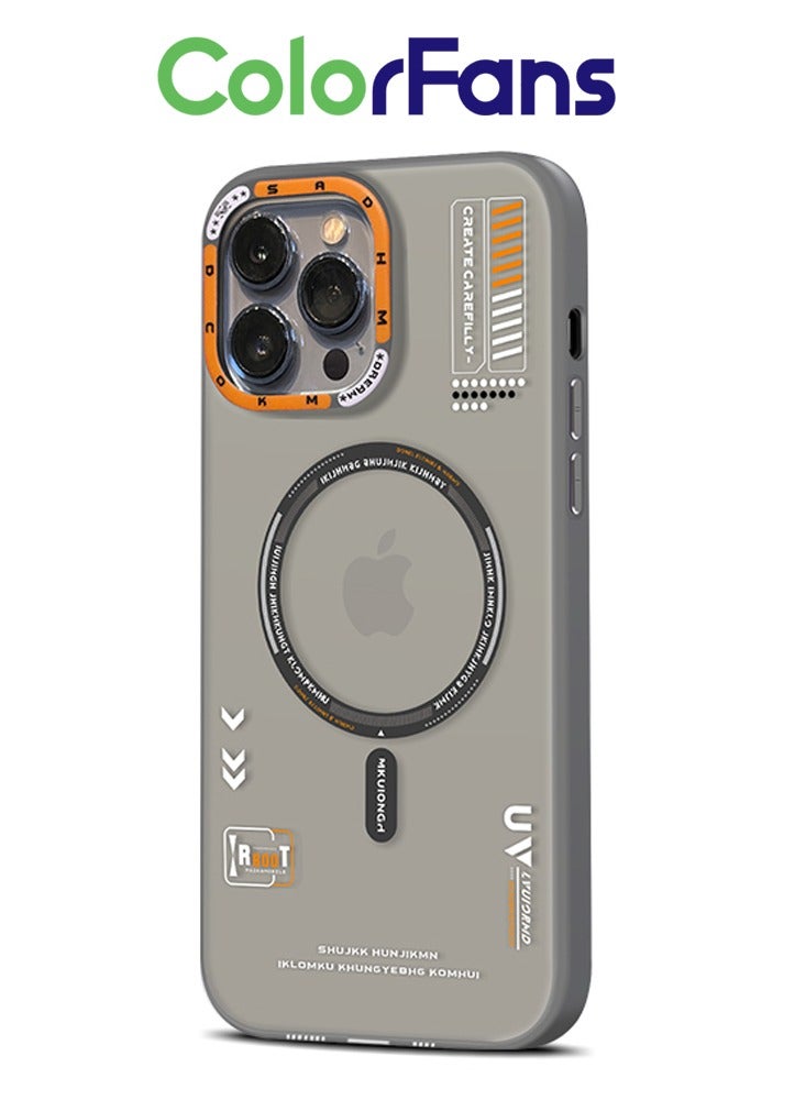 Color Fans Magnetic Case for iPhone 13 Pro Compatible with MagSafe Slim Protective Translucent Matte Phone Cover Matte Grey - Image 1