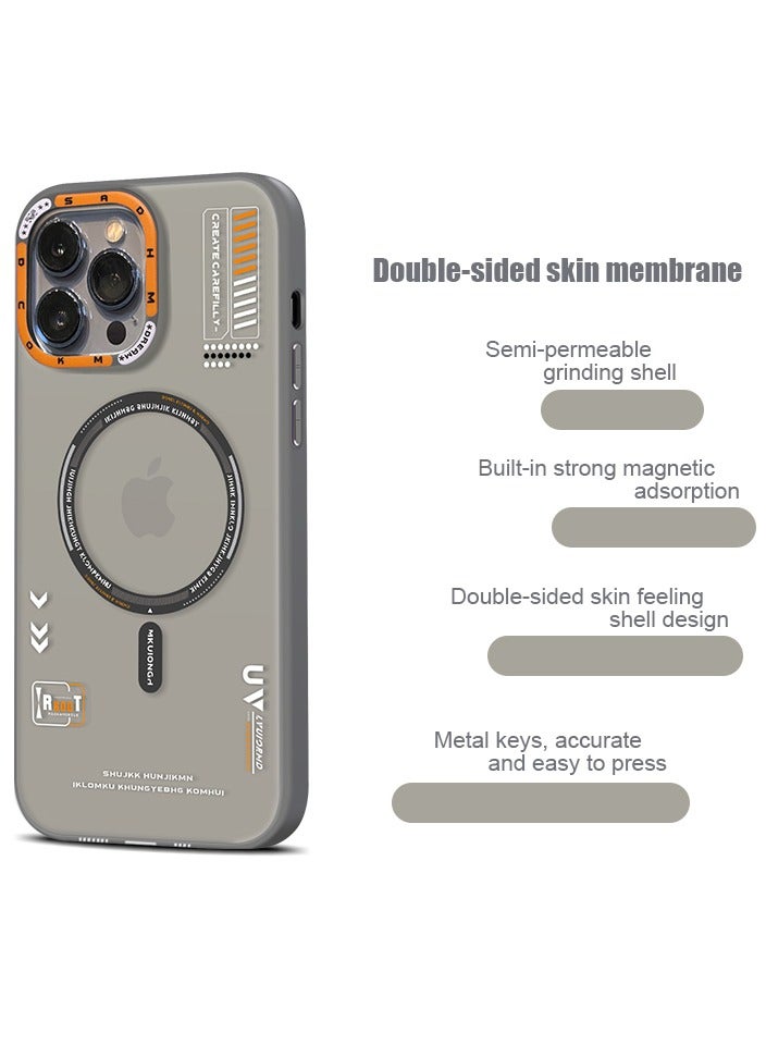 Color Fans Magnetic Case for iPhone 13 Pro Compatible with MagSafe Slim Protective Translucent Matte Phone Cover Matte Grey - Image 2