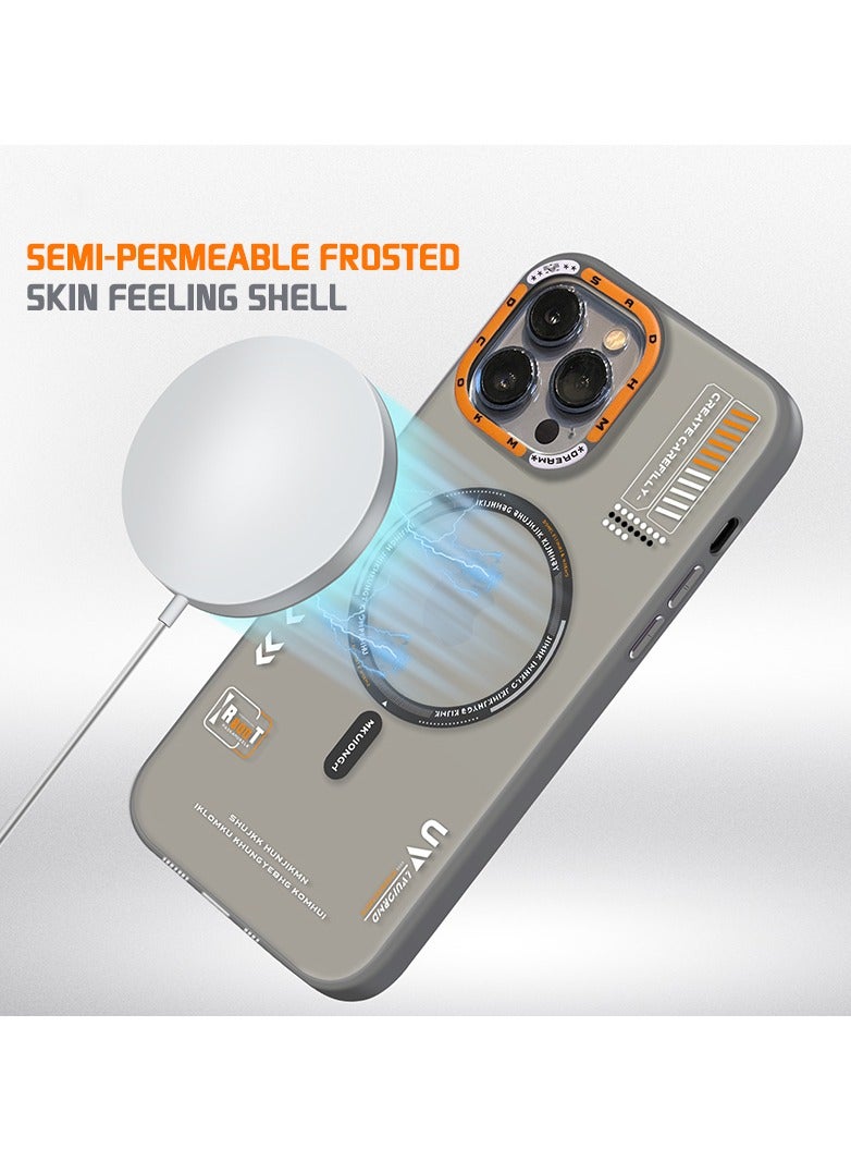 Color Fans Magnetic Case for iPhone 13 Pro Compatible with MagSafe Slim Protective Translucent Matte Phone Cover Matte Grey - Image 3