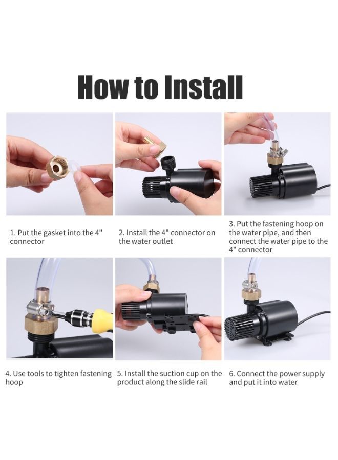 NIBEMINENT Ultra Quiet Brushless Water Pump Set Multicolour 9.5 x 5.2 7centimeter - Image 3