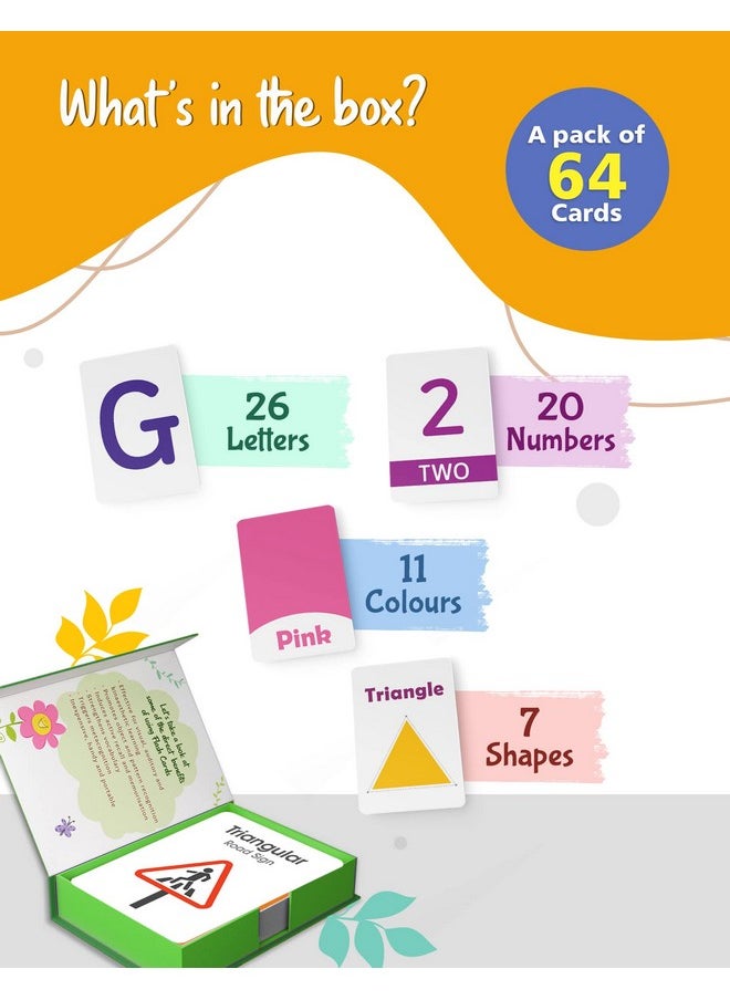 TARGET PUBLICATIONS Flash Cards for Kids Learning Toys | Alphabet, Numbers, Colours and Shapes Flashcards | Activity Cards for 1-6 Years Old Kids | 64 Non Tearable Cards  - Image 2