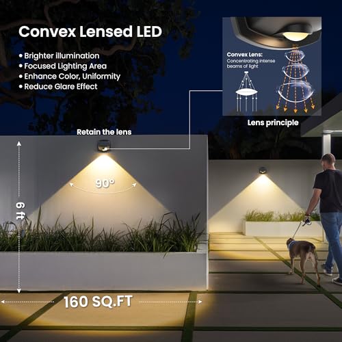 SOLPEX Solar Lights Outdoor Waterproof IP65, Solar Stair Lights Outdoor for Fence, Deck, Step, Dual Color LED 3 Lighting Modes House Wall Light for Porch, Backyard, Fence, Garden Decor-12 Pack - Image 4