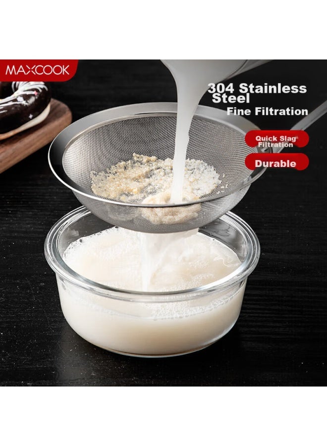 MAX COOK Meichun (maxcook) Strainer, 304 Stainless Steel Deep Mesh Strainer, Wire Skimmer, 30 Mesh Strainer, 15cm Mccu2465  - Image 1