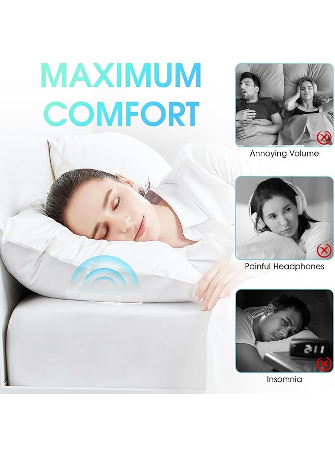 إيروريكس وسادة مكبر صوت ستيريو توصيل العظام المحمولة الصغيرة بلوتوث مكبرات صوت وسادة للنوم تحت وسادة مكبر صوت الأرق آلة ضوضاء بيضاء صغيرة مع وظيفة التوقيت - Image 2