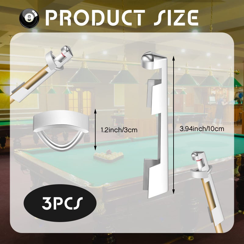 Funrous 3 Pieces Billiard Cue Clamp Pool Sticks Tip Clamp Stainless Steel Cue Stick Tip Repair Kit for Billiard Table Tips Replacement kit Accessories - Image 3
