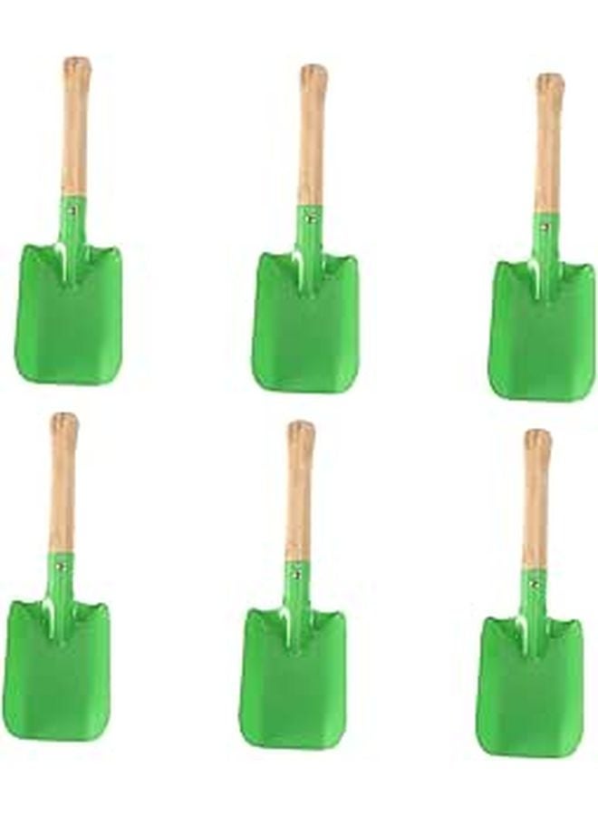 6Pcs Mini Gardening Shovels Green Ergonomic Planting Tools for Flower Potting and Bonsai Care - Image 1