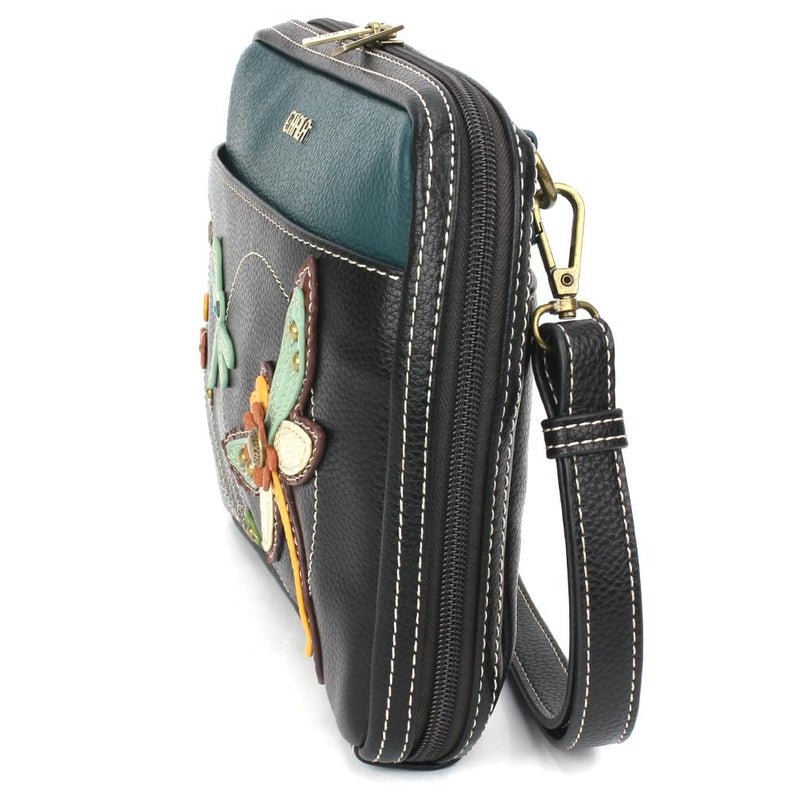 CHALA Companion Organizer Crossbody with Adjustable Strap and Built-In Wallet - Dragonfly - black - Image 3