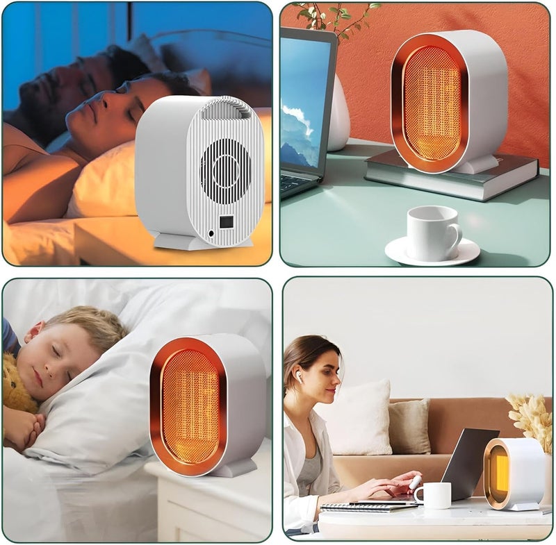 Egypt Hub | Happy Home 1200W Ceramic Blower Heater | Silent Electric Heater | Tilt Protection | 2 Heating Modes | Green - Image 5