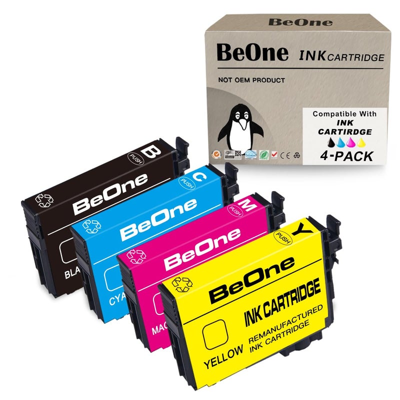 BeOne Remanufactured Ink Cartridges Compatible for 812 XL 812XL T812 T812XL to Use with Workforce Pro WF7310 WF7820 WF7840 ECC7000 Printer 4Pack 1 Black 1 Cyan 1 Magenta 1 Yellow - Image 2