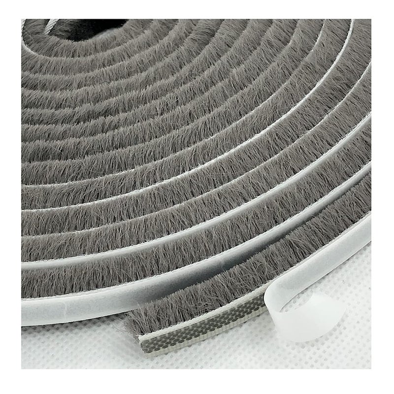 Jorex Mart Jorex Mart Weather Stripping Brush for Sliding Windows Doors Frame SidePile Self Adhesive Weatherstrip Seal Strip Sealer Draft Stoppers 165ft 5m  - Image 1
