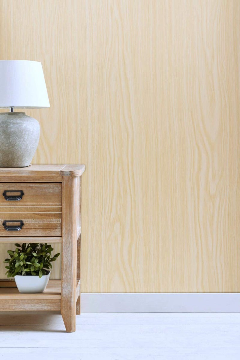 WALLTON Self Adhesive Wood Wallpaper for Furniture, Almirah, Table Top, Wardrobe, Kitchen, Cupboard Decal & Door| Kitchen Wall Paper Sticker DIY PVC Self Liner Vinyl Stickers. Yellow Brown, 16x36 Inch - Image 3