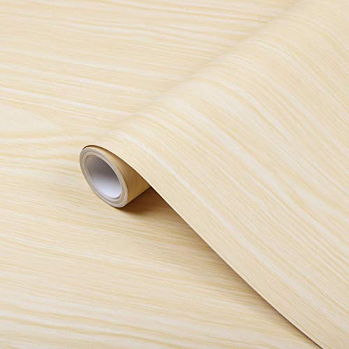 WALLTON Self Adhesive Wood Wallpaper for Furniture, Almirah, Table Top, Wardrobe, Kitchen, Cupboard Decal & Door| Kitchen Wall Paper Sticker DIY PVC Self Liner Vinyl Stickers. Yellow Brown, 16x36 Inch - Image 1