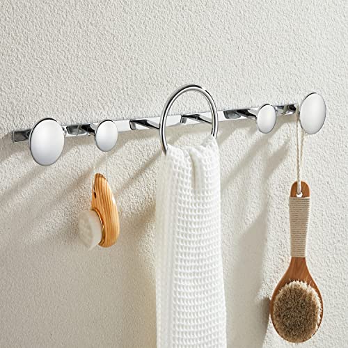 LANGPAI Coat Hooks for Wall Mounted Creative Modern Coat Rack Entryway Storage Hook Metal Row Hooks Hanging Robe Towel Hooks Brass Polished Chrome Finished - Image 3
